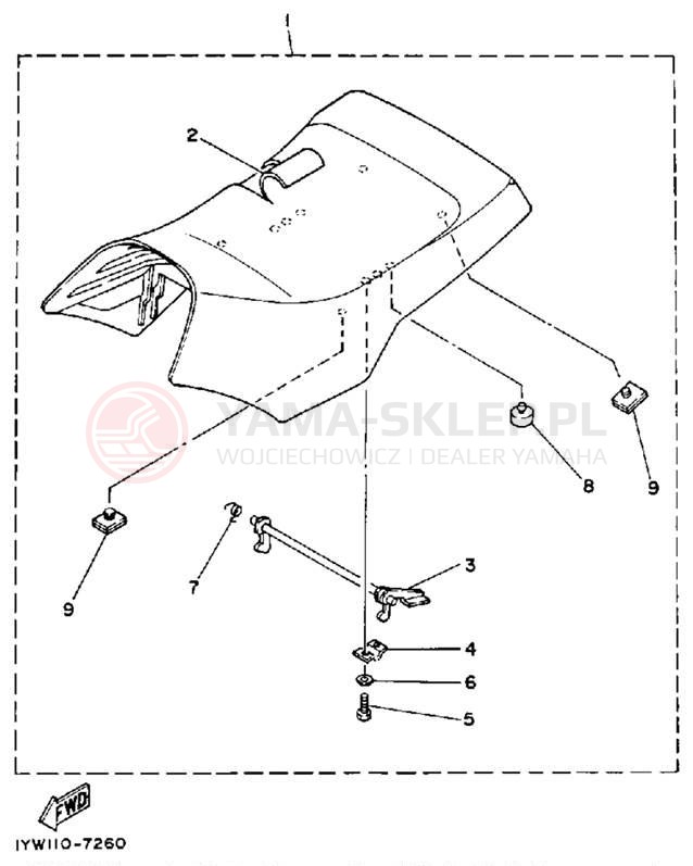 Schemat "siedzenie" do Yamaha MOTO-4 YFM350ERT