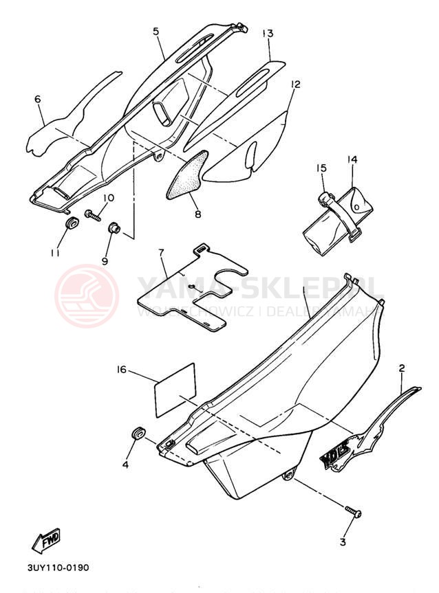 Schemat "Pokrywa boczna" do Yamaha XT600EAC/XT600EA