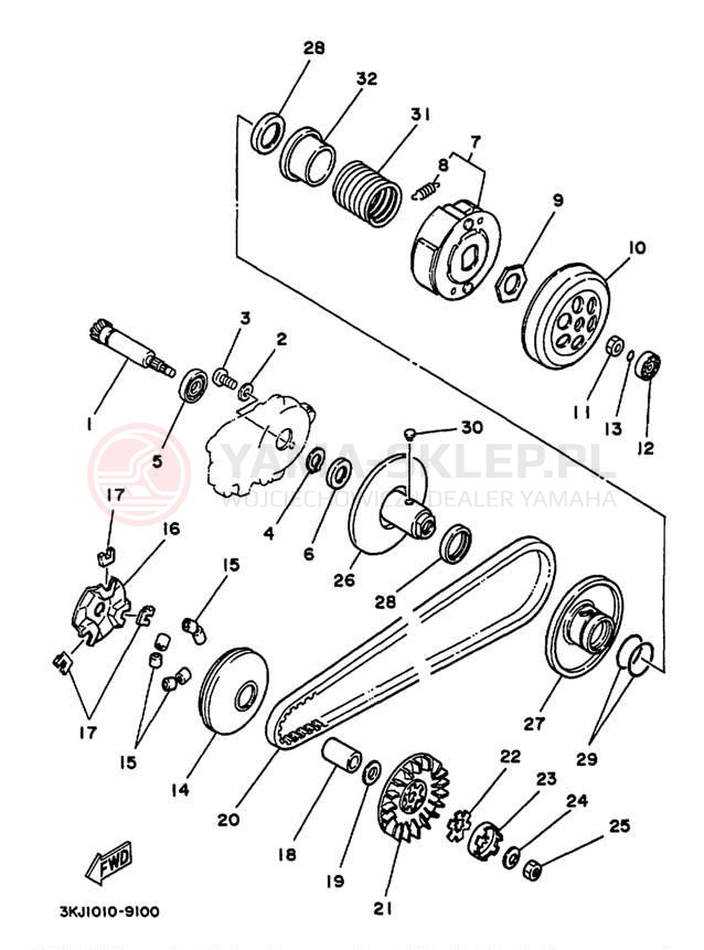 Schemat "sprzęgło" do Yamaha JOG CY50M