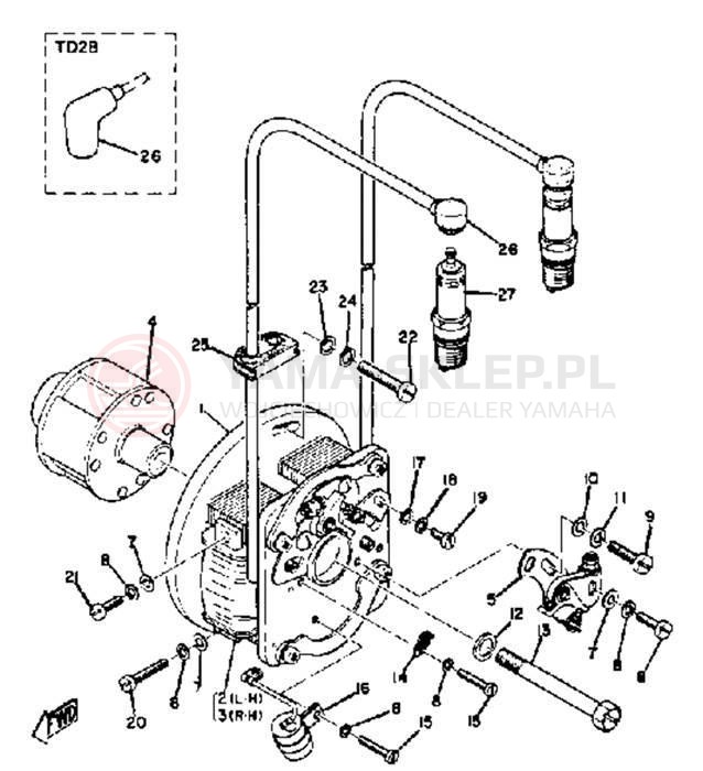Schemat "Układ zapłonowy" do Yamaha TD2B