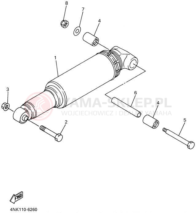 Schemat "zawieszenie tył" do Yamaha XVZ13LTN/XVZ13LTNC
