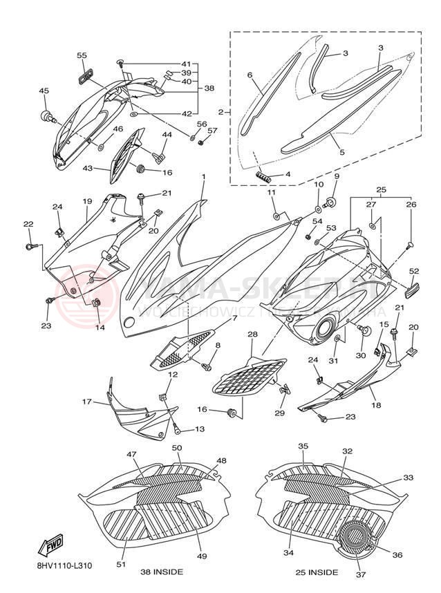 Schemat "Osłony" do Yamaha RS VECTOR RS90PER/RS90PEL
