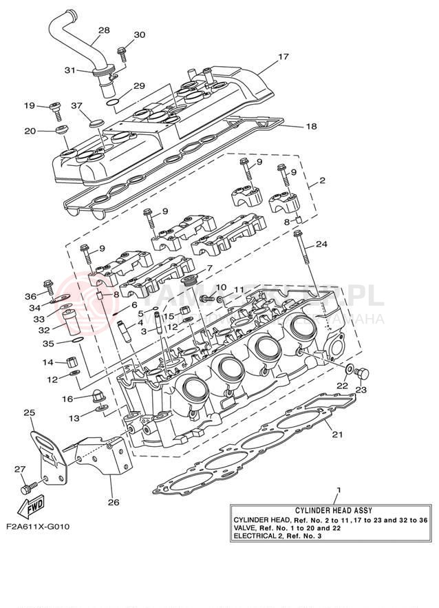 Schemat "głowica" do Yamaha 212SS FAT1100BLG