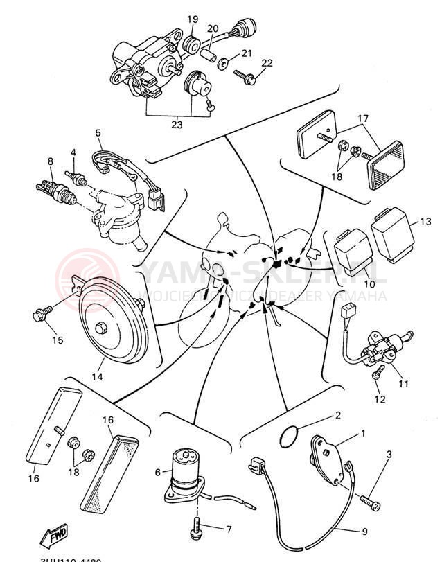 Schemat "układ elektryczny" do Yamaha FZR600RHC/FZR600RH