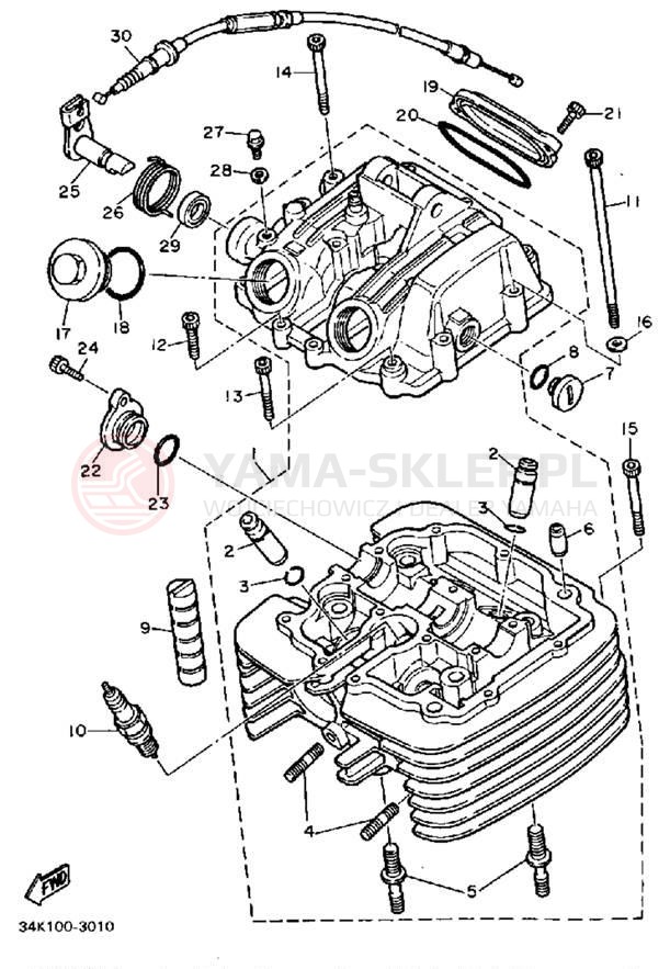 Schemat "głowica" do Yamaha TT600K