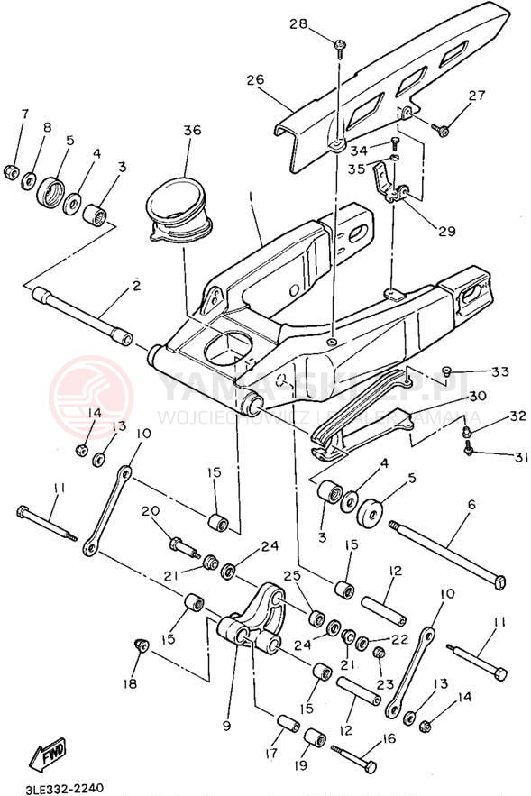 Schemat "wahacz" do Yamaha FZR1000G/FZR1000GC