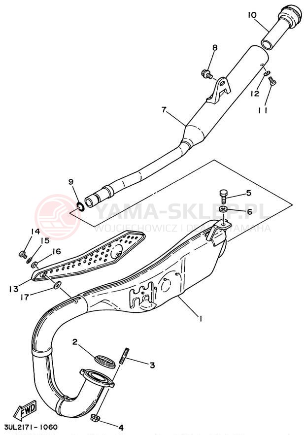 Schemat "Wydech końcowy" do Yamaha RT100L