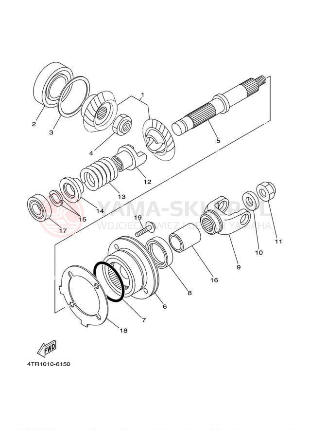 Schemat "Przeniesienie napędu" do Yamaha V-STAR CUSTOM XVS650RC/XVS650R