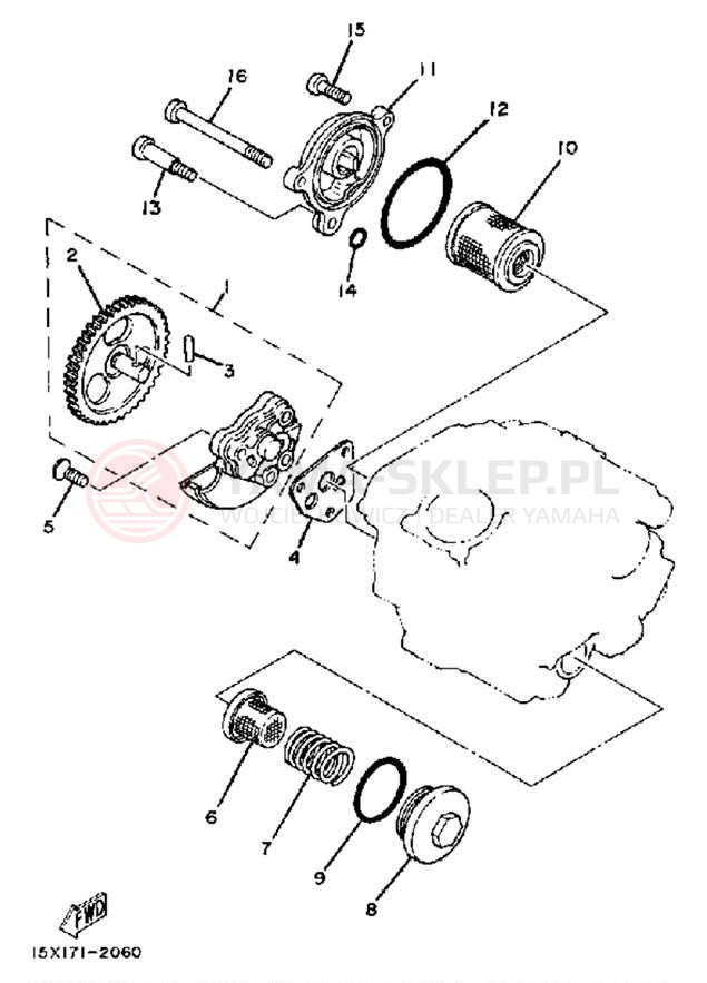 Schemat "Pompa olejowa" do Yamaha XT200J