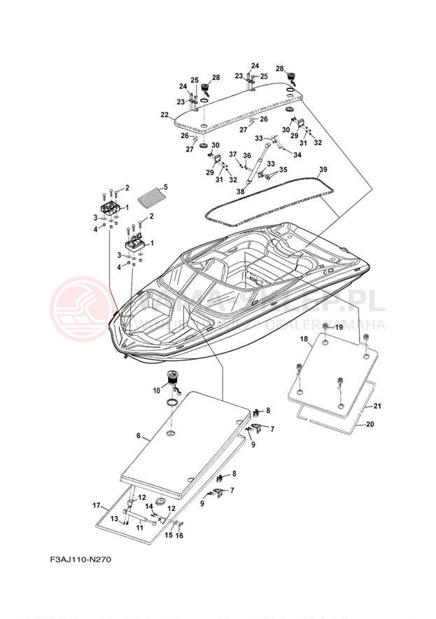 Schemat "DECK HATCH" do Yamaha AR192 RM1800BN/RM1800AN