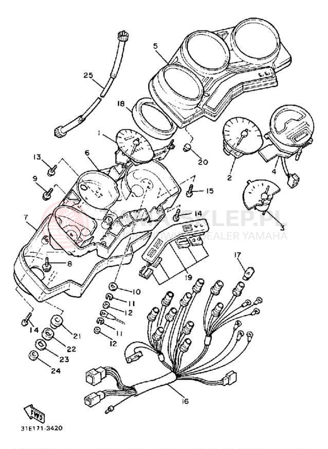 Schemat "licznik" do Yamaha SECA XJ900RK