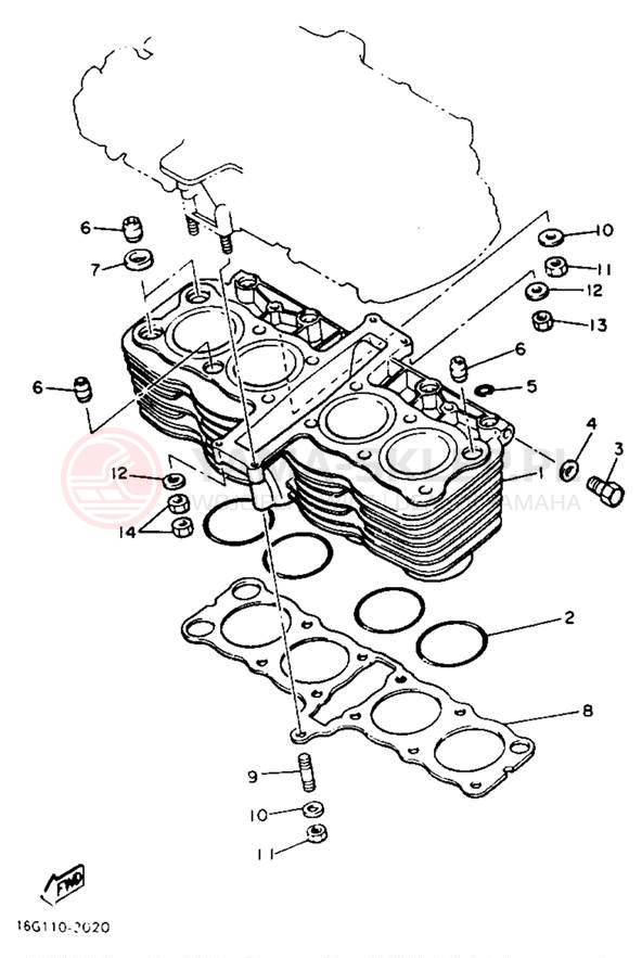 Schemat "cylinder" do Yamaha XJ650LJ