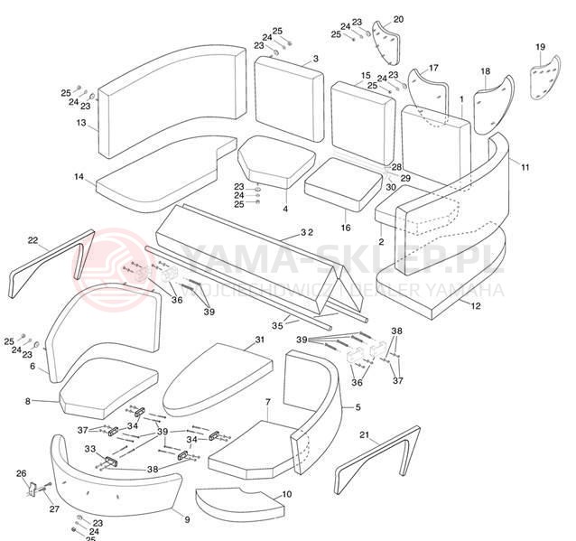 Schemat "Schowek pod siedzeniem," do Yamaha SX230 SRT1000AD