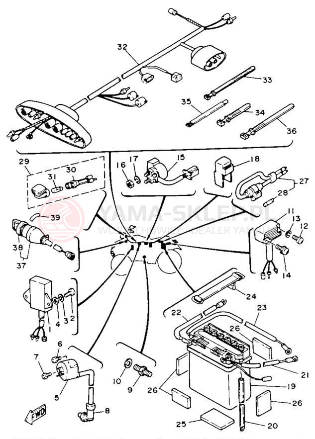 Schemat "układ elektryczny" do Yamaha CHAMP YFM100U