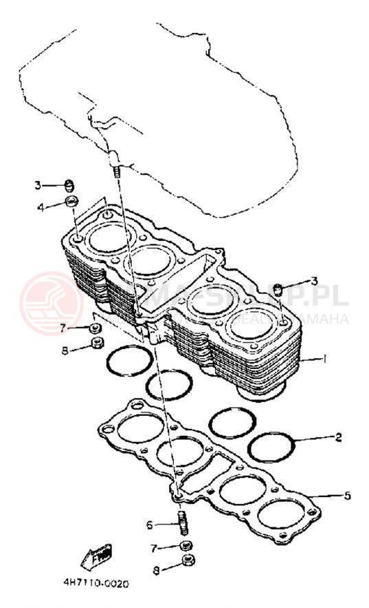 Schemat "cylinder" do Yamaha XJ650RJ
