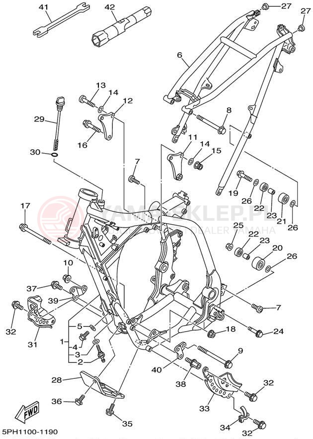 Schemat "rama" do Yamaha WR250F WR250FN