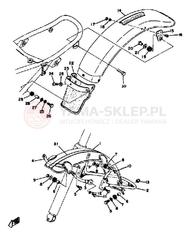 Schemat "Błotniki przód i tył" do Yamaha AT3_CT3 AT2/CT2