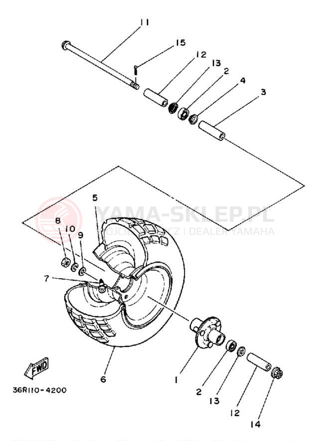 Schemat "Koło przód" do Yamaha YT60L