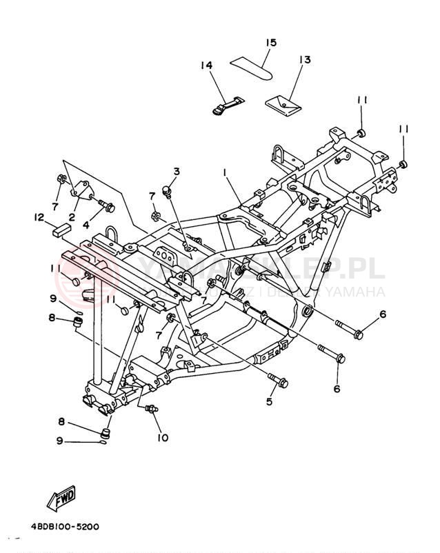 Schemat "rama" do Yamaha TIMBERWOLF 2WD YFB250UJ_M