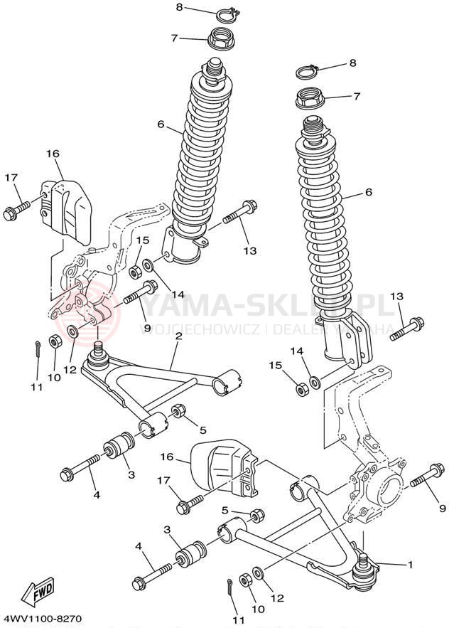Schemat "Koło przód" do Yamaha GRIZZLY YFM600FWAL/YFM600FWAL