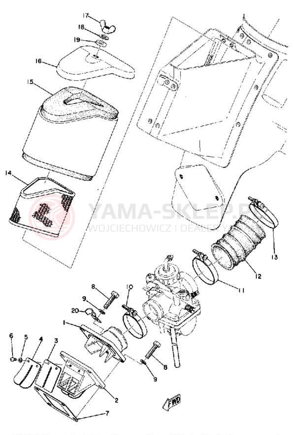 Schemat "Wtrysk paliwa" do Yamaha MX125B