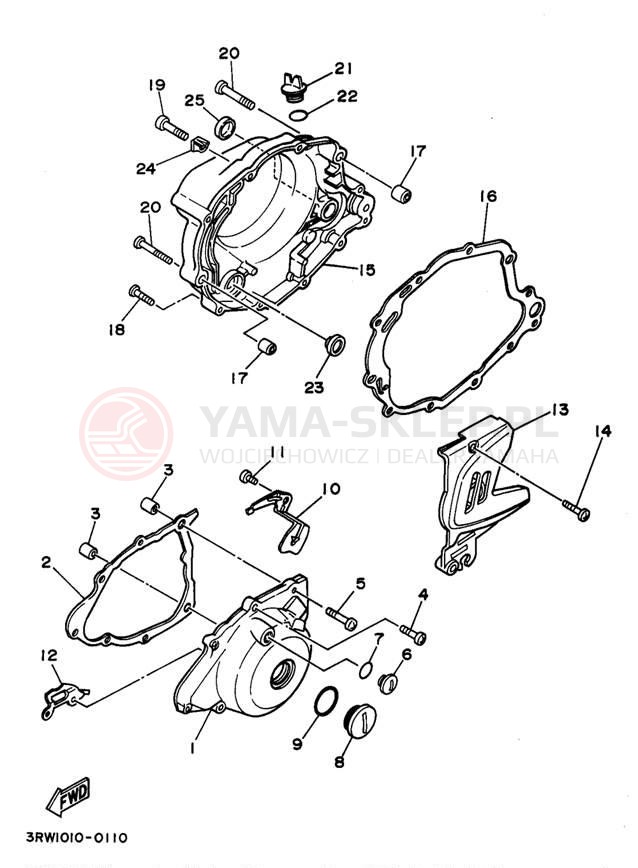 Schemat "Pokrywa silnika" do Yamaha SEROW XT225K/XT225KC