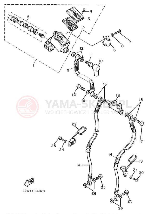 Schemat "Pompa hamulcowa przednia" do Yamaha VIRAGO 1100 XV1100U/XV1100UC