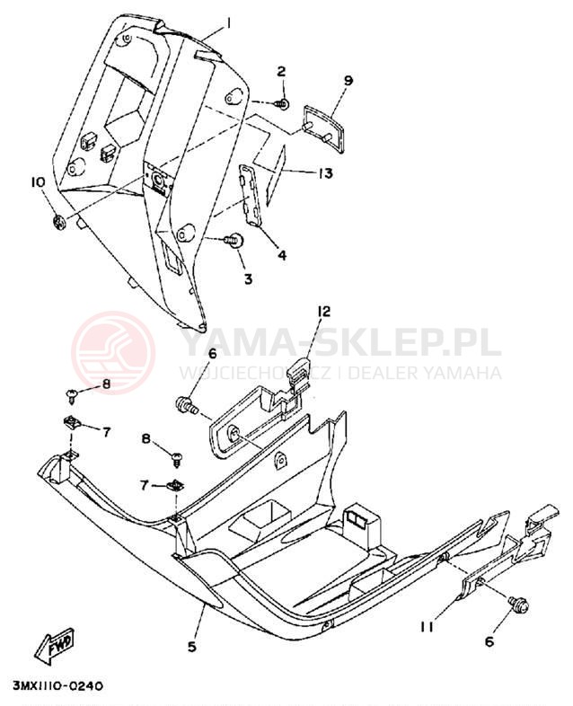 Schemat "Nadwozie przód" do Yamaha ZUMA CW50TA