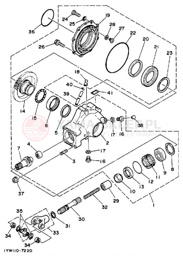 Schemat "Wał napędowy" do Yamaha MOTO-4 YFM350ERT