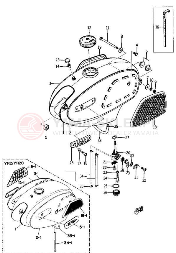 Schemat "zbiornik paliwa" do Yamaha YR1