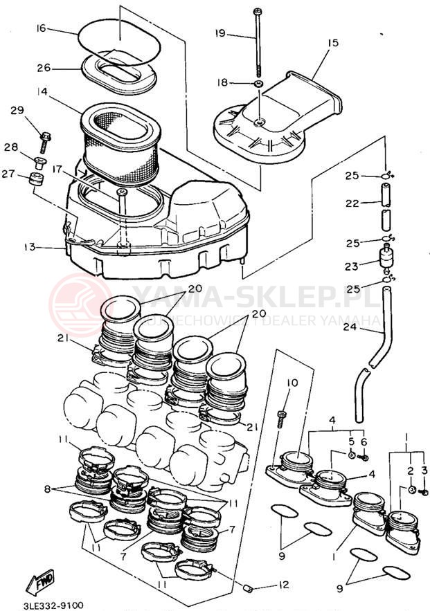 Schemat "Wtrysk paliwa" do Yamaha FZR1000G/FZR1000GC
