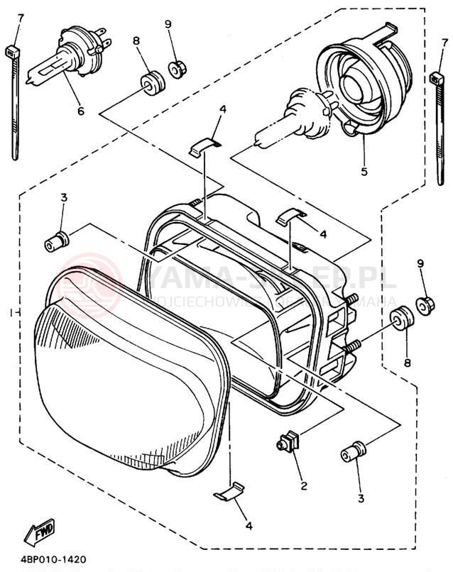 Schemat "Lampa przód" do Yamaha SECA II XJ600SFC/XJ600SF