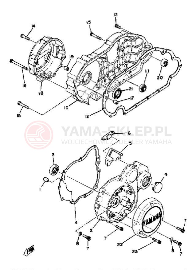 Schemat "Pokrywa silnika" do Yamaha XS850LH