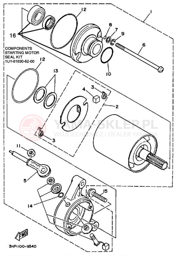 Schemat "rozrusznik" do Yamaha BIG BEAR 4WD YFM350FWT