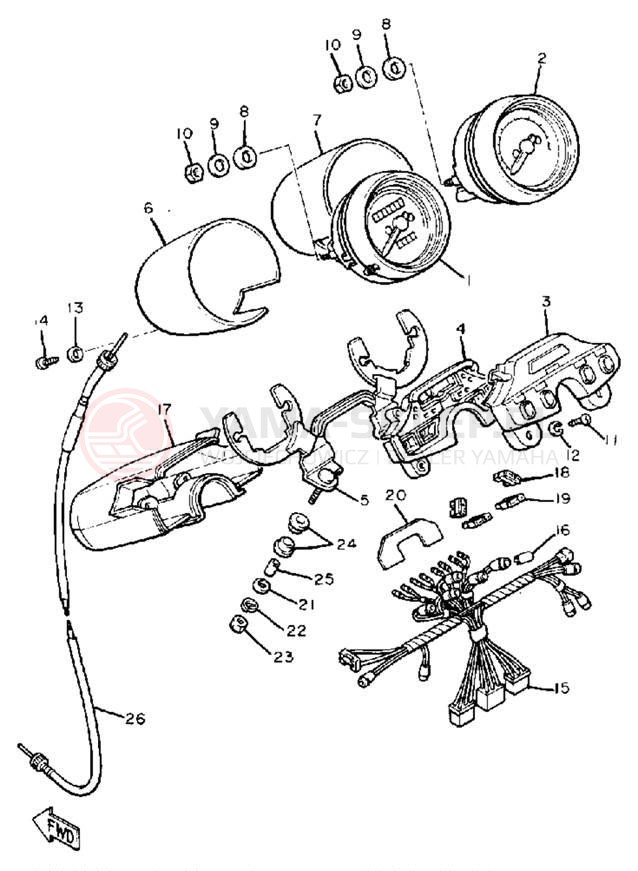 Schemat "licznik" do Yamaha VIRAGO 700 XV700L/XV700LC