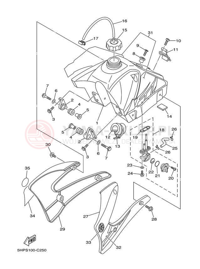 Schemat "zbiornik paliwa" do Yamaha TT-R125E TTR125LES/TTR125ES