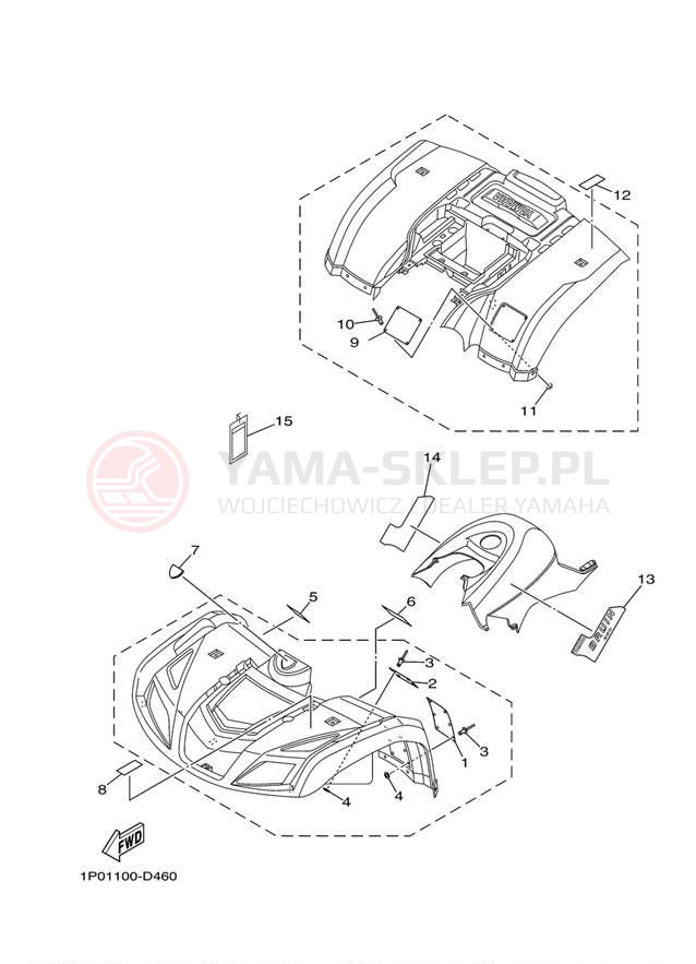Schemat "naklejki" do Yamaha BRUIN 250 YFM250BT