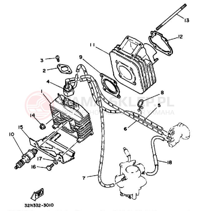 Schemat "cylinder" do Yamaha RIVA 80 CV80T