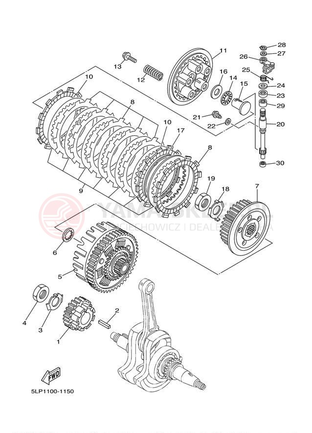 Schemat "sprzęgło" do Yamaha 660R RAPTOR YFM660RT