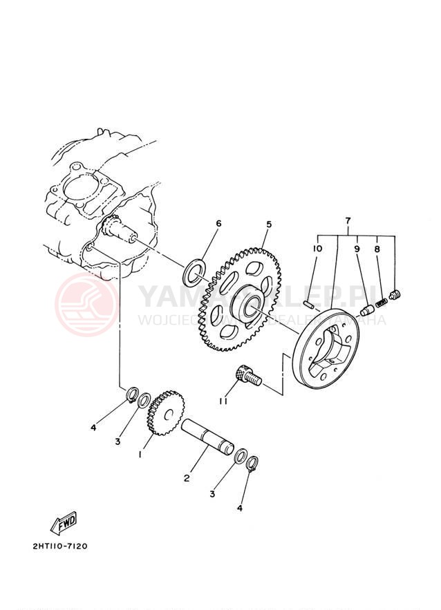 Schemat "rozrusznik" do Yamaha BRUIN 250 YFM250BT