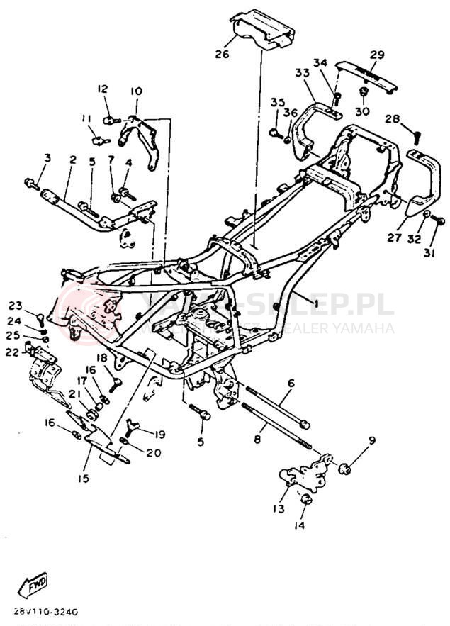 Schemat "rama" do Yamaha XZ550RK