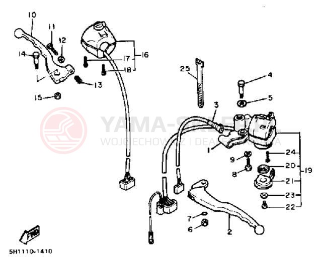 Schemat "Kierownica i osprzęt" do Yamaha XV920RJ