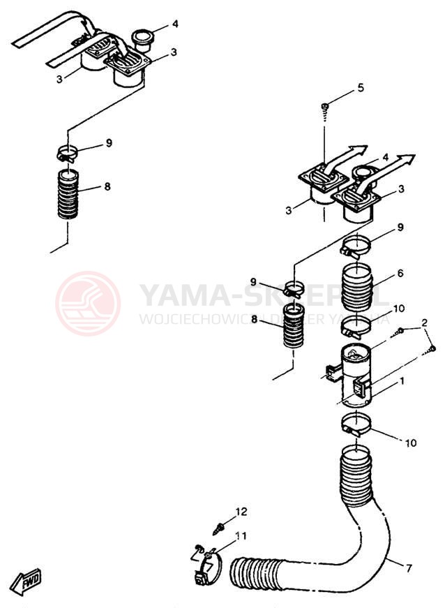 Schemat "odpowietrzenie" do Yamaha EXCITER EXT1100W