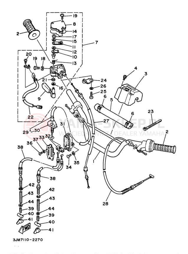 Schemat "Kierownica i osprzęt" do Yamaha BLASTER YFS200J_MN