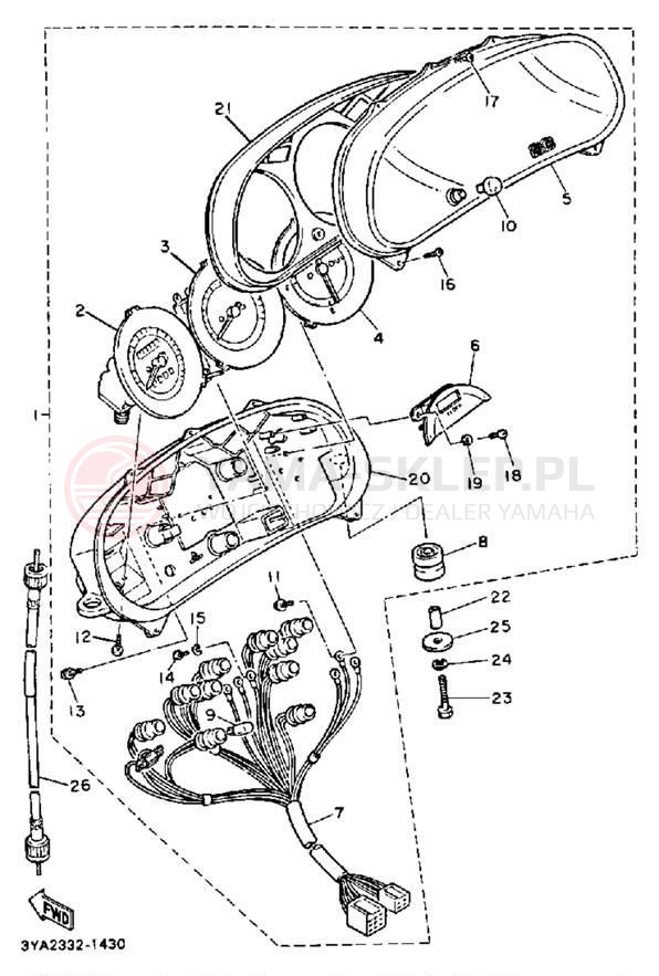Schemat "licznik" do Yamaha FJ1200AEC/FJ1200AE