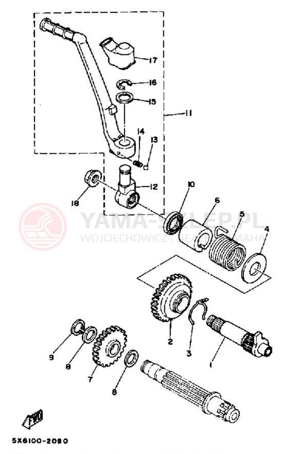 Schemat "kopniak" do Yamaha YZ490J