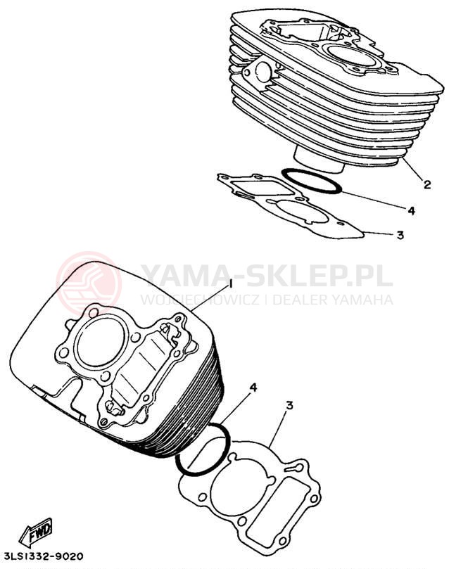 Schemat "cylinder" do Yamaha VIRAGO 250 XV250G/XV250GC