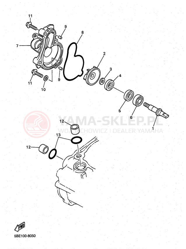 Schemat "Pompa wody" do Yamaha YZ400 YZ400FK