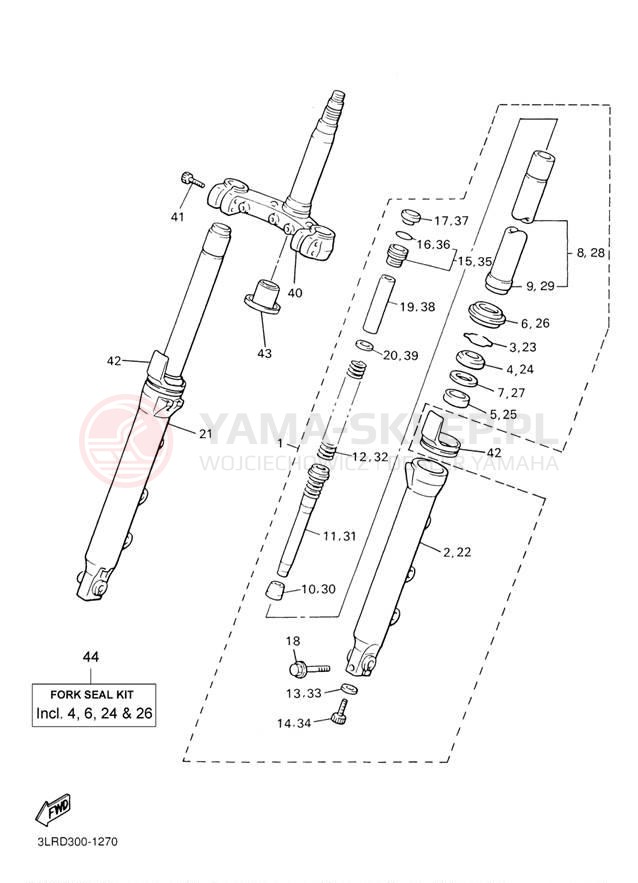Schemat "Amortyzatory przód" do Yamaha V-MAX VMX12S1/VMX12SC1