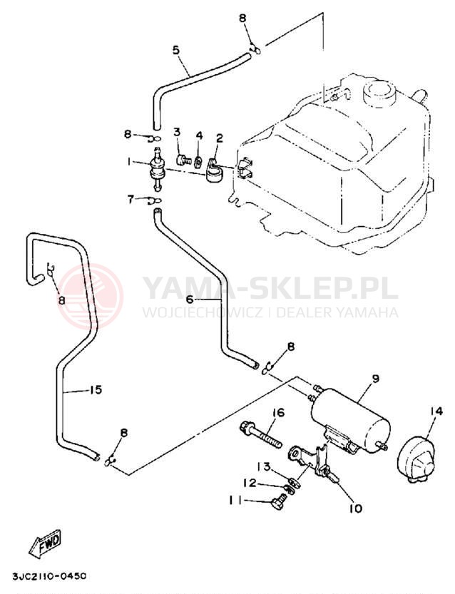 Schemat "zbiornik paliwa" do Yamaha VIRAGO 535 XV535A/XV535AC